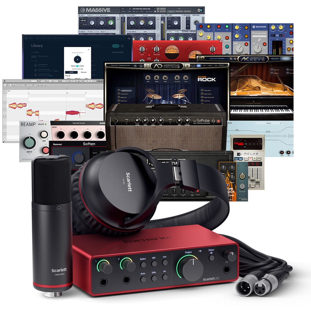 Scarlett 4th Gen Studio Pack, Focusrite 2i2 Studio Recording Pack