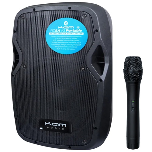 KAM RZ8AP, Portable 8'' Speaker with Bluetooth & Microphone (Single - 50w RMS)