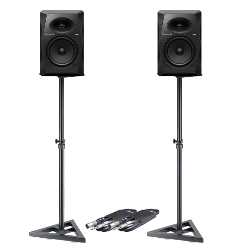 Pioneer DJ VM-80 Active DJ Speakers (Pair) + Stands & Cables Bundle Deal