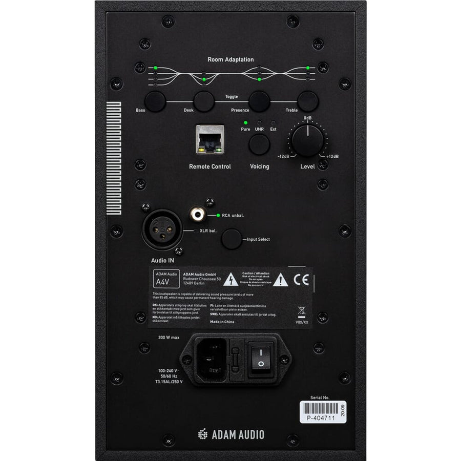Adam Audio A4V Active Studio Monitors + Stands + Leads Bundle
