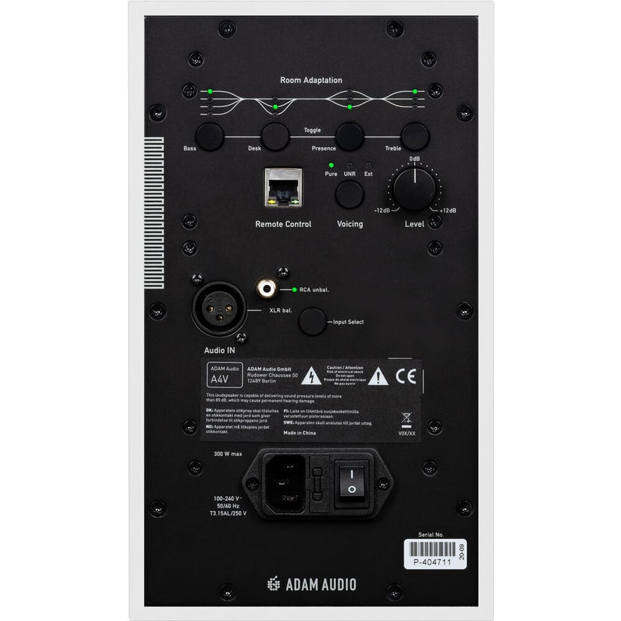 Adam Audio A4V White Active Studio Monitor (Single)