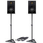 Adam Audio A7V Active Studio Monitors + Stands + Leads Bundle