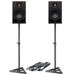 Adam Audio A7V Active Studio Monitors + Stands + Leads Bundle