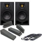 Adam Audio A7V Active Studio Monitors + Isolation Pads + Leads Bundle
