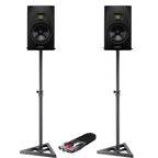 Adam Audio T5V Studio Monitors + Stands & Leads Bundle