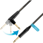 Adam Hall FLIPJACK® Instrument Cable, Straight and Angled Jack (Length of Your Choice)