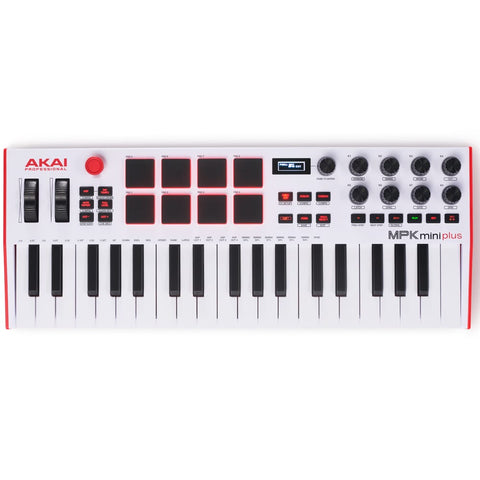 Akai Professional MPK Mini Plus White, MIDI Controller Keyboard + Komplete Select