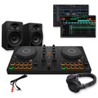 AlphaTheta DDJ-FLX2 House Party Starter Bundle with DM-40D Speakers & HDJ-CUE1 Headphones