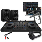 AlphaTheta DDJ-GRV6 Level Up House Party Bundle with DM-40D Speakers, HDJ-CUE1 Headphones & Laptop Stand
