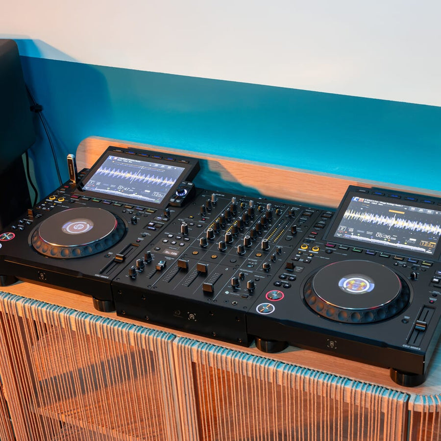 AlphaTheta CDJ-3000X Pair + DJM-V5 3-Channel DJ Mixer