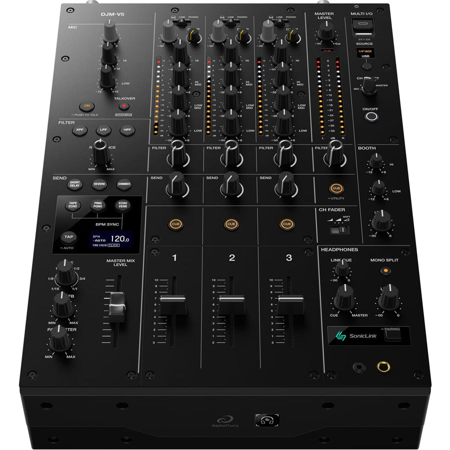 AlphaTheta CDJ-3000X Pair + DJM-V5 3-Channel DJ Mixer