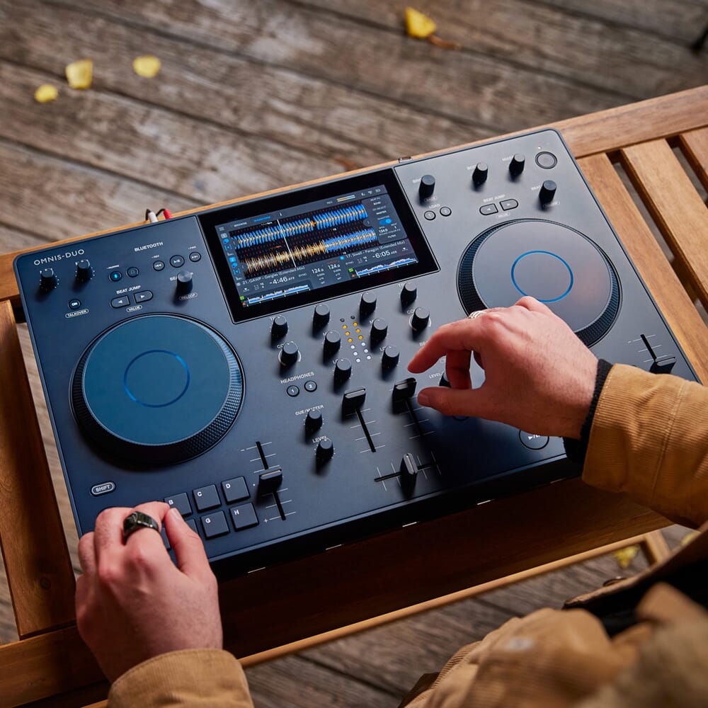 AlphaTheta Omnis Duo Battery Powered Standalone DJ Controller With alphatheta-omnis-duo-battery-powered-standalone-dj-controller-with