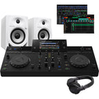 AlphaTheta XDJ-AN Standalone DJ Controller, DM-50D White Speakers, HDJ-CUE1 Headphones Bundle Deal