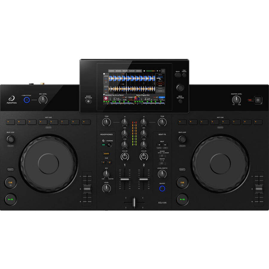 AlphaTheta XDJ-AN Standalone DJ Controller, DM-40D Black Speakers, HDJ-CUE1 Headphones Bundle Deal