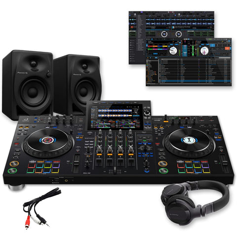 AlphaTheta XDJ-AZ Standalone DJ Controller, DM-40D Speakers + HDJ-CUE1 Headphones Bundle Deal