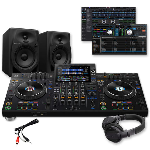 AlphaTheta XDJ-AZ Standalone DJ Controller, DM-50D Speakers + HDJ-CUE1 Headphones Bundle Deal