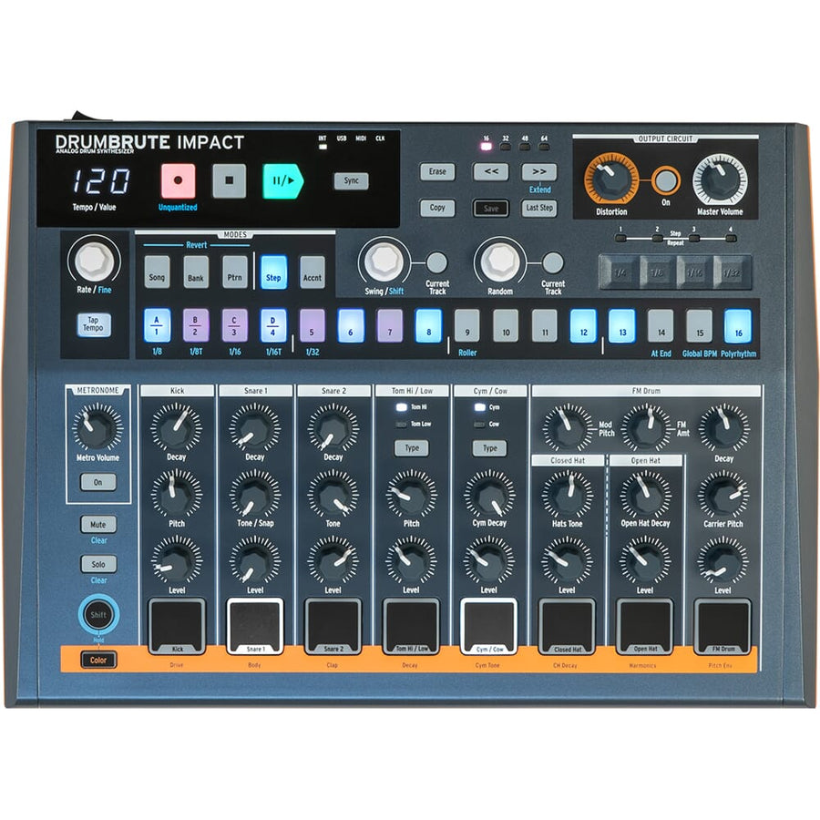 Arturia DrumBrute Impact, Compact Analogue Drum Machine & Sequencer
