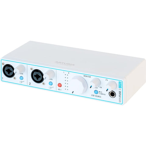 Arturia MiniFuse 2 OTG White, Recording & Streaming Audio Interface + Software Bundle