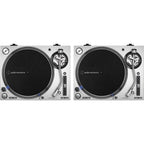 Audio Technica AT-LP140XP Silver, Direct Drive DJ Turntables (Pair)