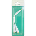 AV:Link Headphone Splitter Cable, 3.5mm Stereo MiniJack to Mono MiniJack socket (White)