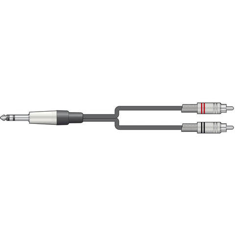 Chord Dual RCAm - Single Jack Unbalanced Audio Cable, 3 Metre (190.016UK)