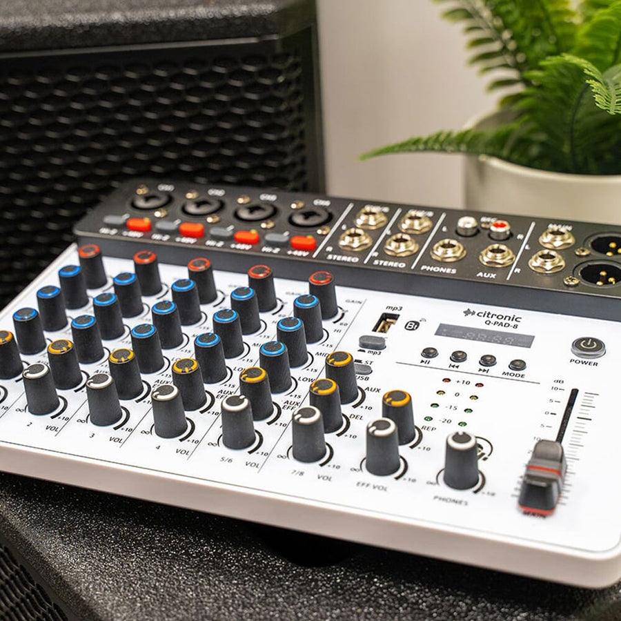Citronic Q-PAD-8, 8-Channel Mixer with USB & Bluetooth