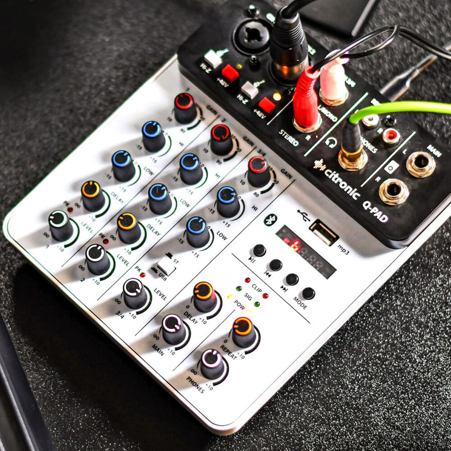 Citronic Q-PAD, 4-Channel Compact Mixer with USB & Bluetooth