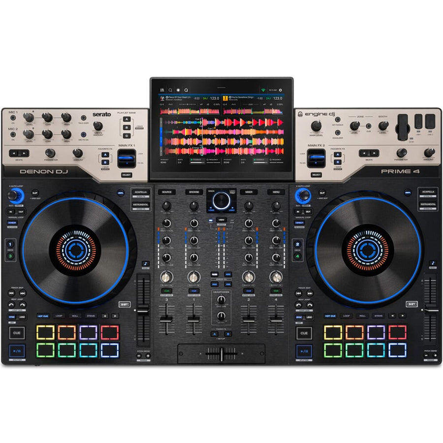 Denon DJ PRIME 4 G2, 4-Channel Standalone DJ System with Built-in FX, Lighting Output, and Stems