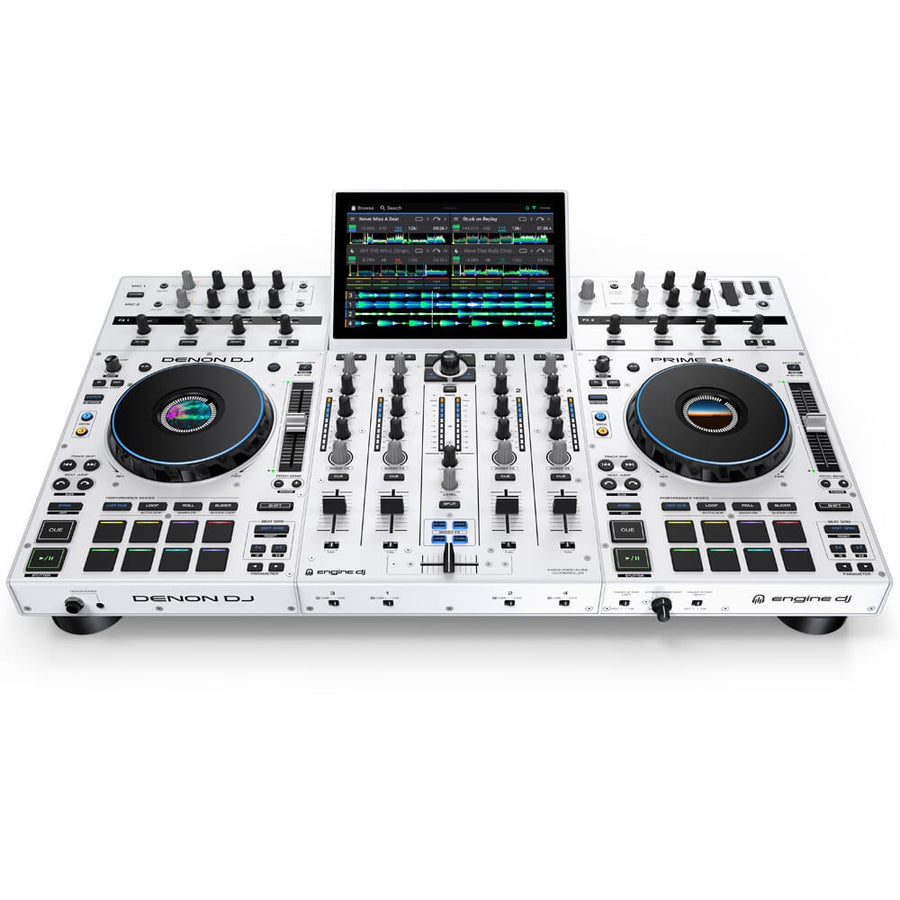 Denon DJ Prime 4+ White, 4 Channel Standalone DJ System with Amazon Music + Stems (Limited Edition)