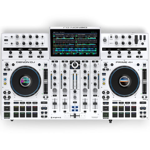 Denon DJ Prime 4+ White, 4 Channel Standalone DJ System with Amazon Music + Stems (Limited Edition)