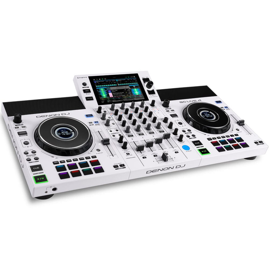 Denon DJ SC Live 4 WHITE, Standalone DJ Controller with Built-In Speakers, Amazon Music Streaming & Stems