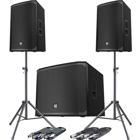 Electro-Voice EKX-15P, EKX-18SP + Tripod Stands & Leads Bundle Deal
