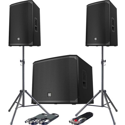 Electro-Voice EKX-15P, EKX-18SP + Tripod Stands & Leads Bundle Deal