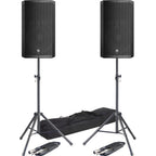 Electro-Voice ELX200-15P Active PA Speakers + Tripod Stands & Leads Bundle