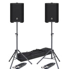 Electro-Voice Everse 8 Active PA Speakers + Tripod Stands & Leads Bundle
