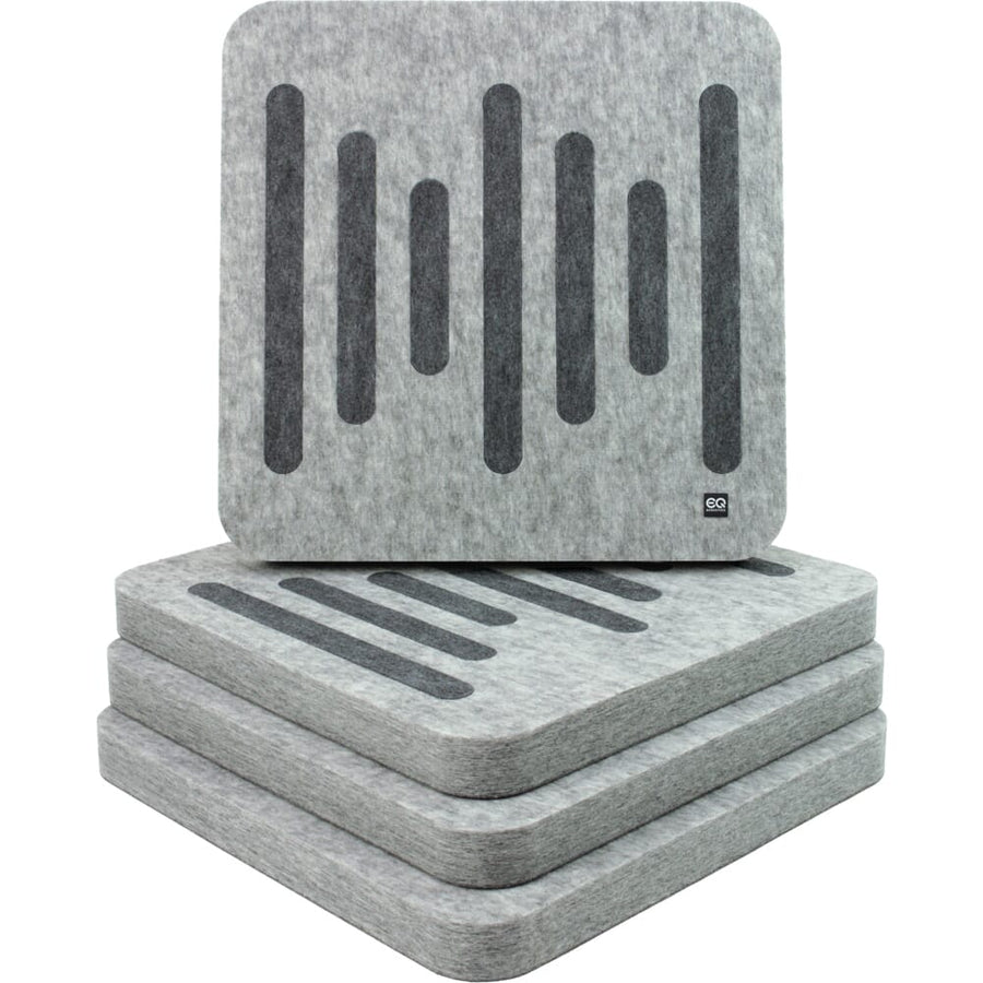 EQ Acoustics 'ColourPanel R5 3D' Dark Smoke On Marle Grey Acoustic Tiles x4 (B-Stock)