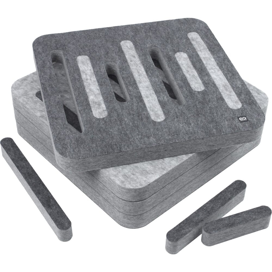 EQ Acoustics 'ColourPanel R5 3D' Dark Smoke On Marle Grey Acoustic Tiles x4 (B-Stock)