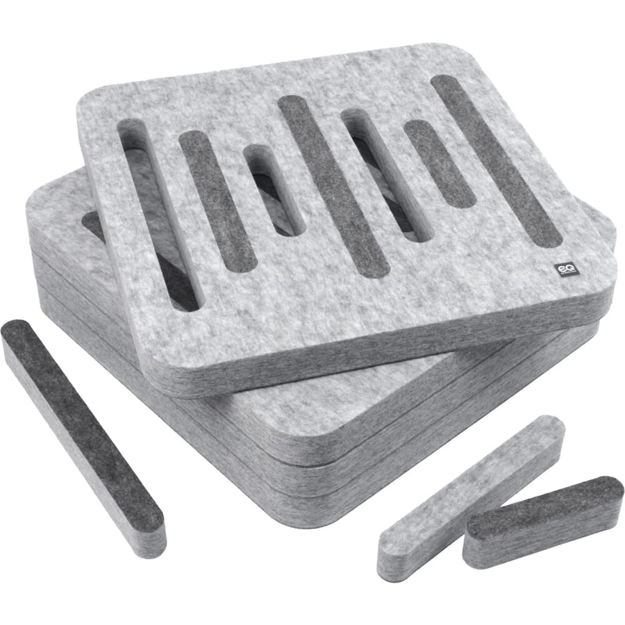 EQ Acoustics 'ColourPanel R5 3D' Dark Smoke On Marle Grey Acoustic Tiles x4 (B-Stock)
