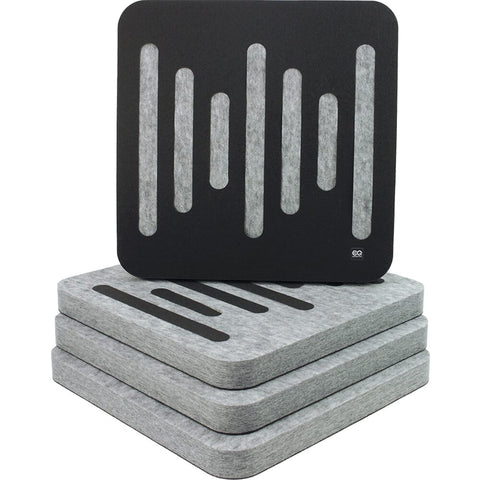 EQ Acoustics 'ColourPanel R5 3D' Black On Marle Grey Acoustic Tiles x4