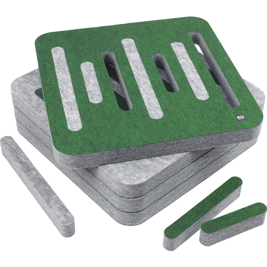 EQ Acoustics 'ColourPanel R5 3D' Sea Green On Marle Grey Acoustic Tiles x4