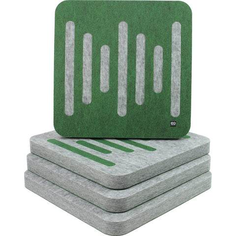 EQ Acoustics 'ColourPanel R5 3D' Sea Green On Marle Grey Acoustic Tiles x4