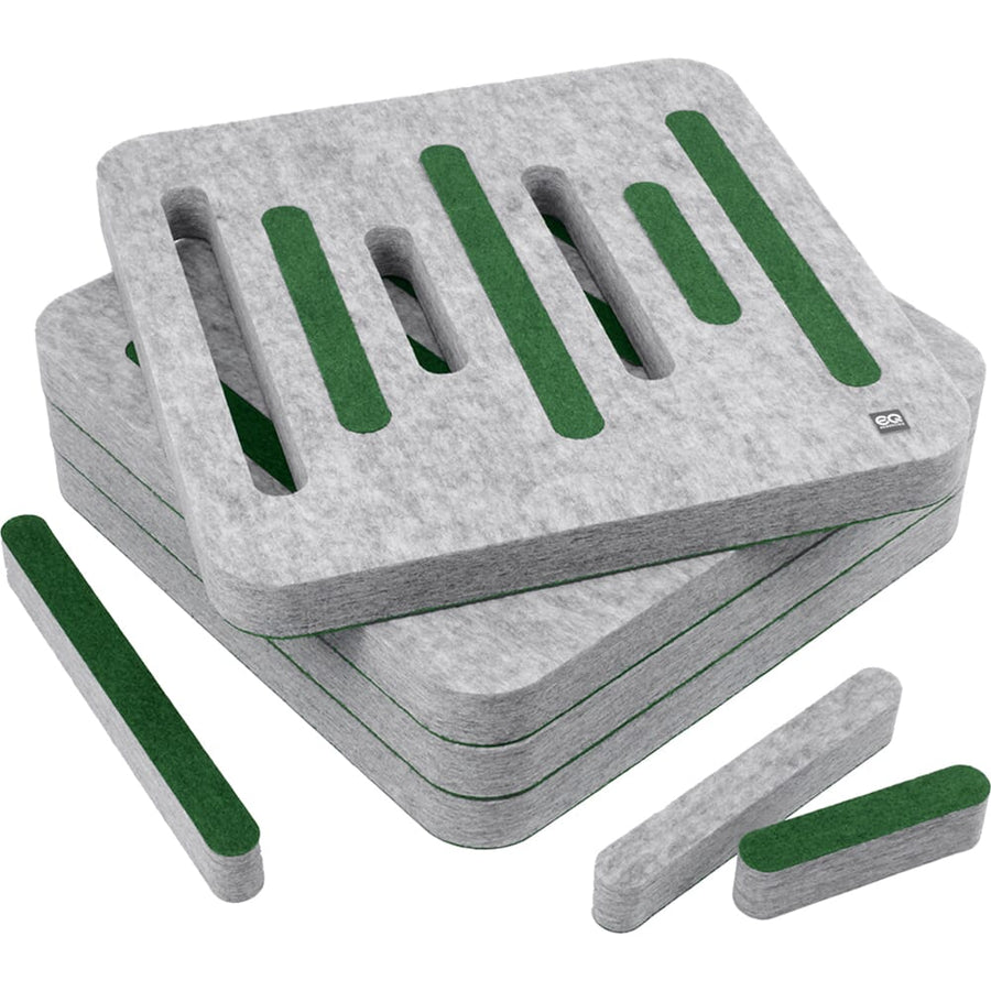 EQ Acoustics 'ColourPanel R5 3D' Sea Green On Marle Grey Acoustic Tiles x4