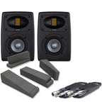 Eve Audio EXO 24 Active Studio Monitors (Pair) + Isolation Pads + Leads Bundle