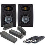 Eve Audio EXO 25 Active Studio Monitors (Pair) + Isolation Pads + Leads Bundle