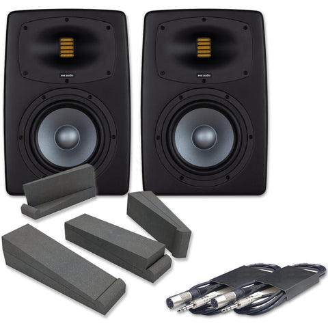 Eve Audio EXO 27 Active Studio Monitors (Pair) + Isolation Pads + Leads Bundle
