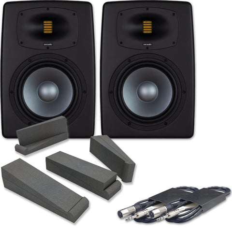 Eve Audio EXO 28 Active Studio Monitors (Pair) + Isolation Pads + Leads Bundle