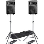 FBT JMaxX 114A, Active PA Speakers + Stands & Leads Bundle