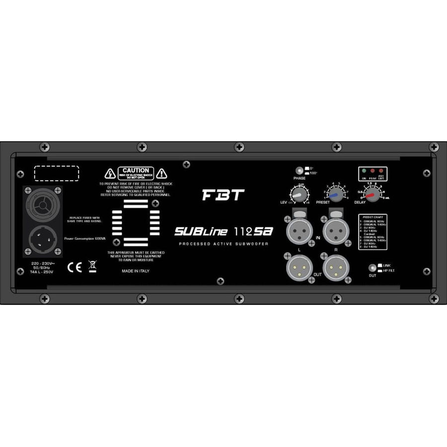 FBT SUBline 112SA, Processed Active Subwoofer (Single, 700w RMS)
