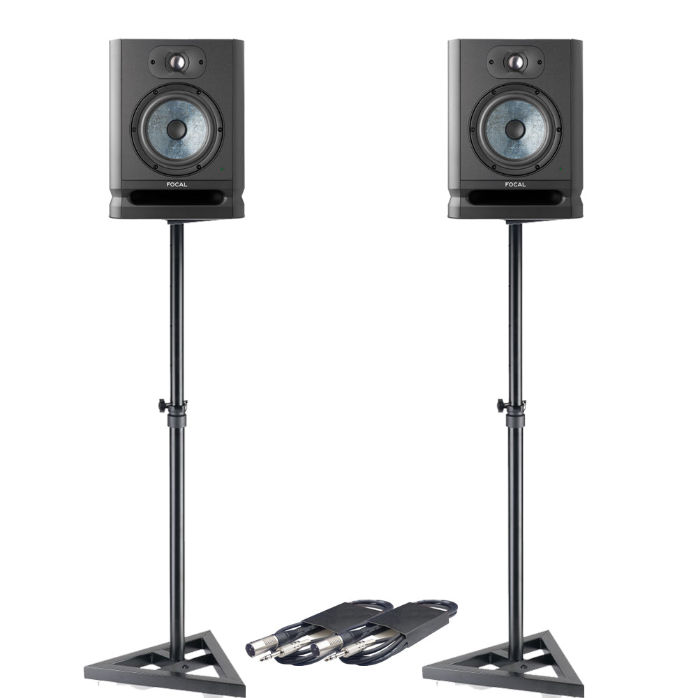 Focal Alpha 65 EVO Active Studio Monitors Bundle With Stands & Cables ...