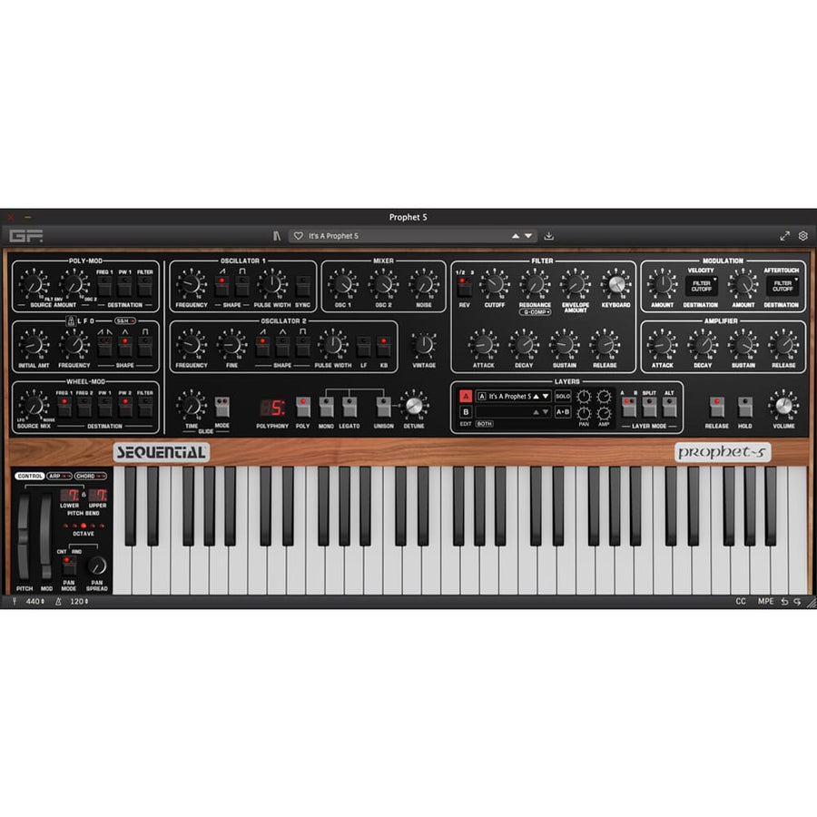 GForce Sequential Prophet 5 Synthesizer, Software Download (30% Off Launch Promo | Ends 4th August)